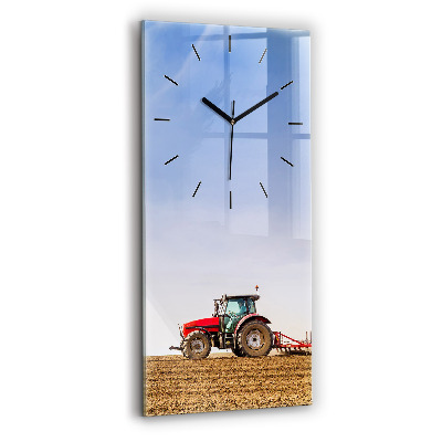 Horloge verticale en verre Agriculteur dans un tracteur