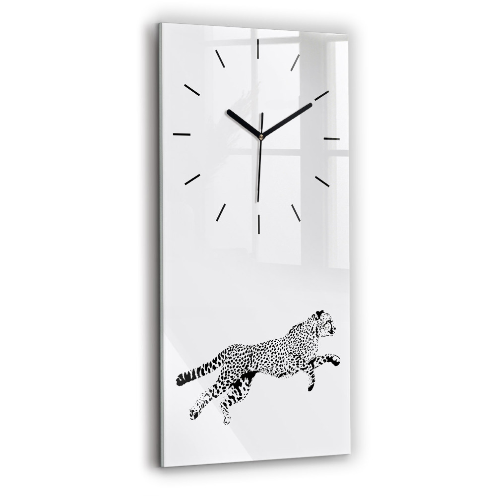 Horloge rectangulaire verticale Silhouette de panthère