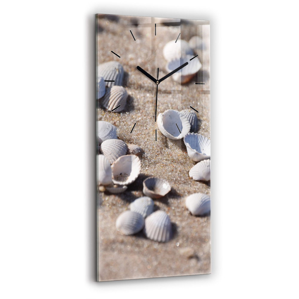 Horloge rectangulaire verticale Coquillages sur la plage