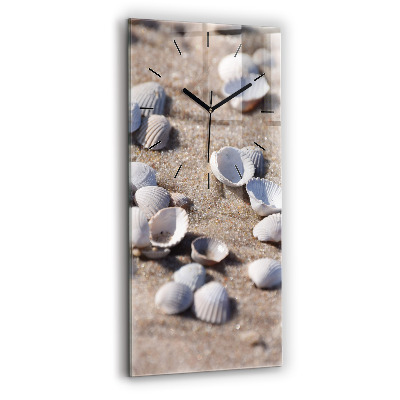 Horloge rectangulaire verticale Coquillages sur la plage