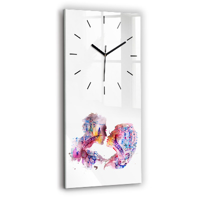 Horloge verticale en verre Deux corps, une âme