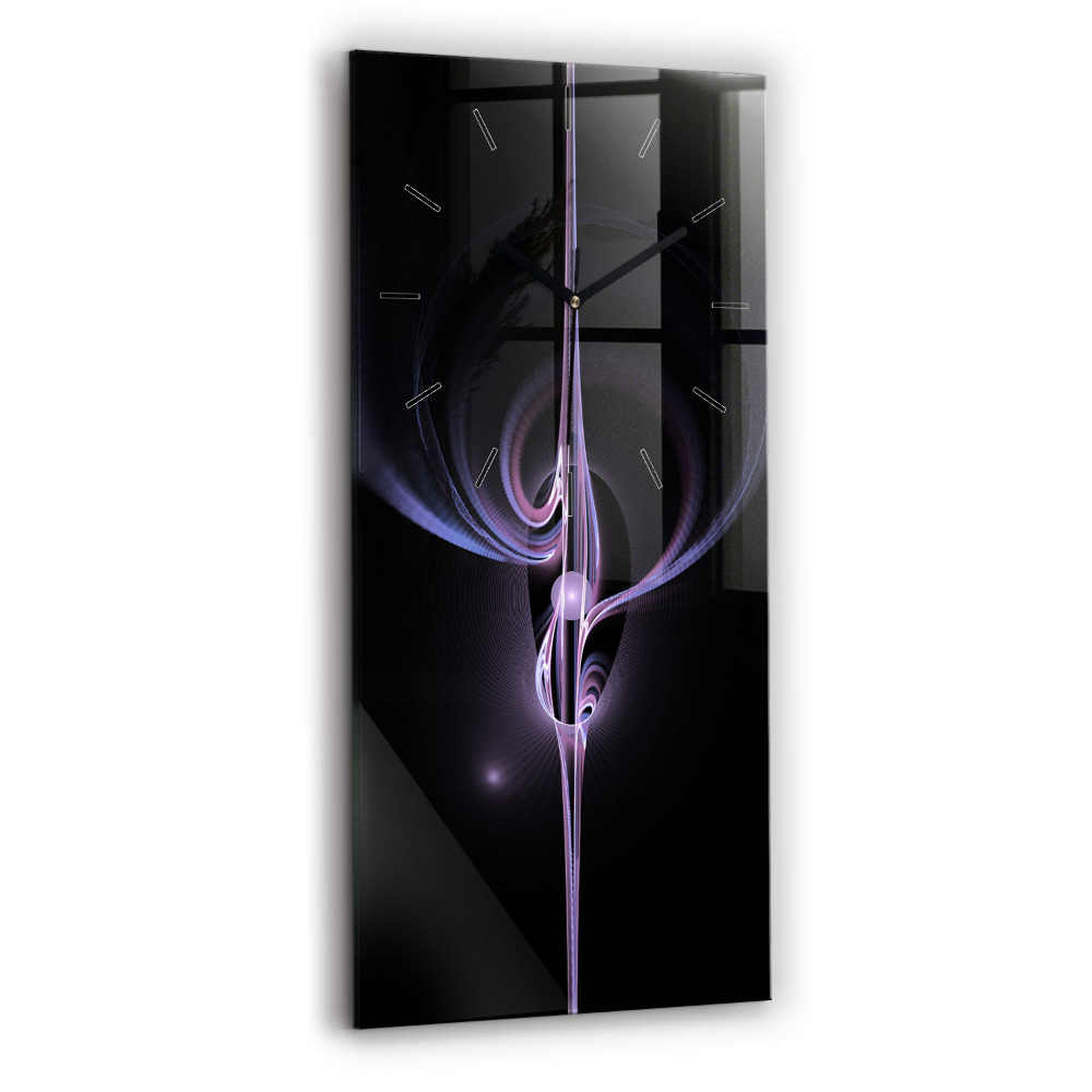 Horloge murale verticale Abstraction violette