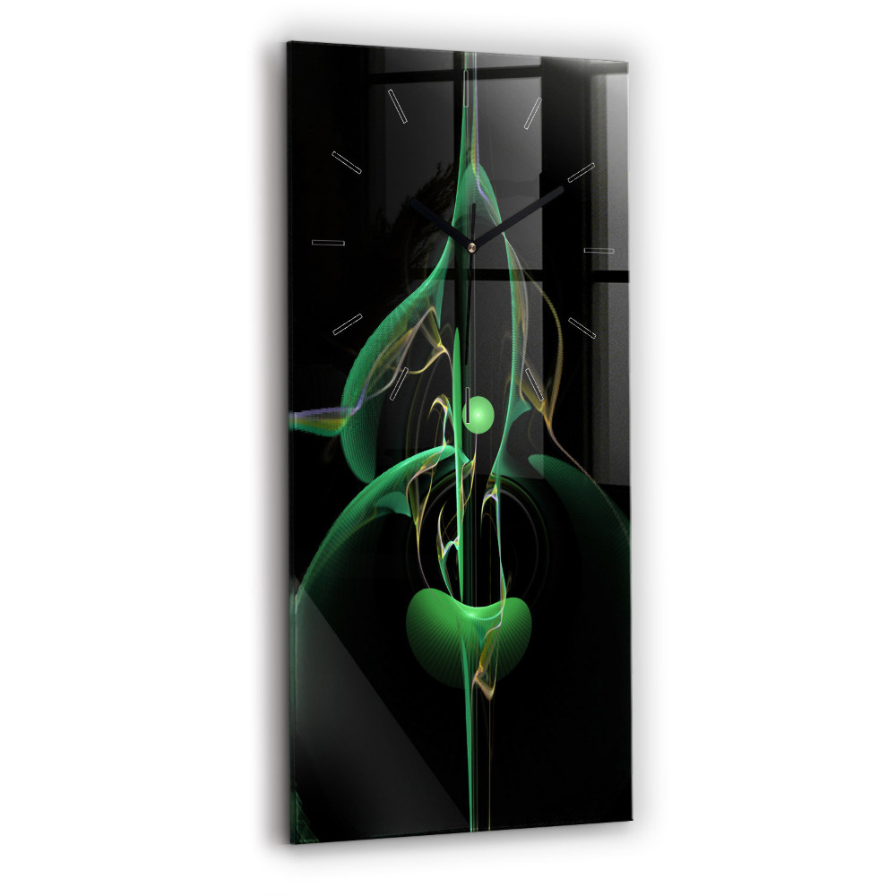 Horloge rectangulaire verticale Abstraction verte