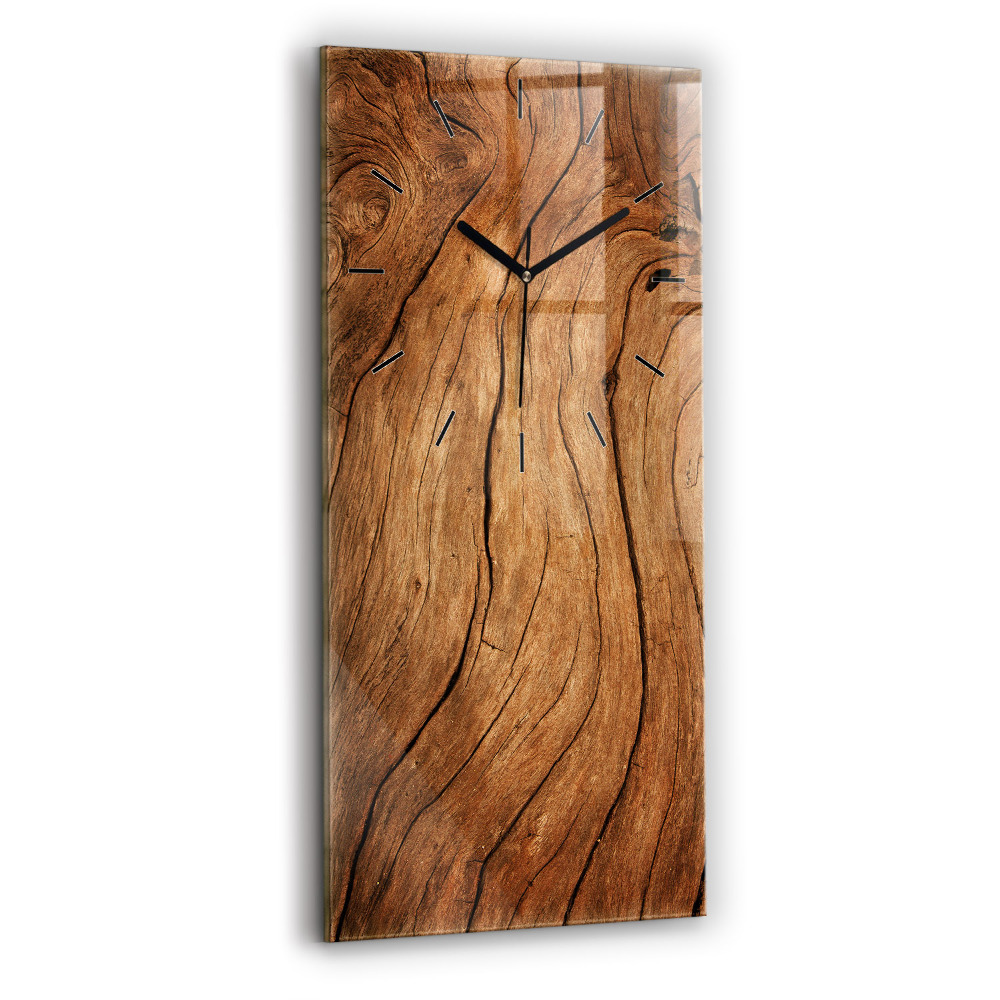 Horloge verticale en verre Vieux bois