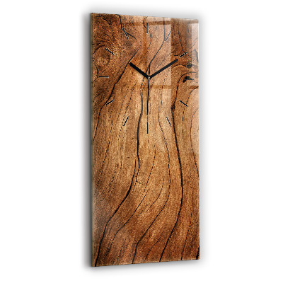 Horloge verticale en verre Vieux bois