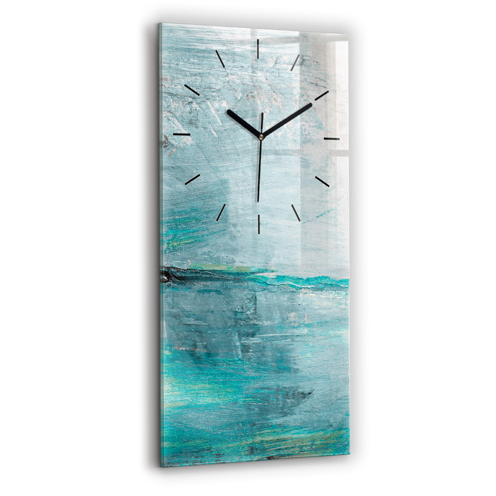 Horloge murale en verre rectangulaire Texture à l'huile abstraite