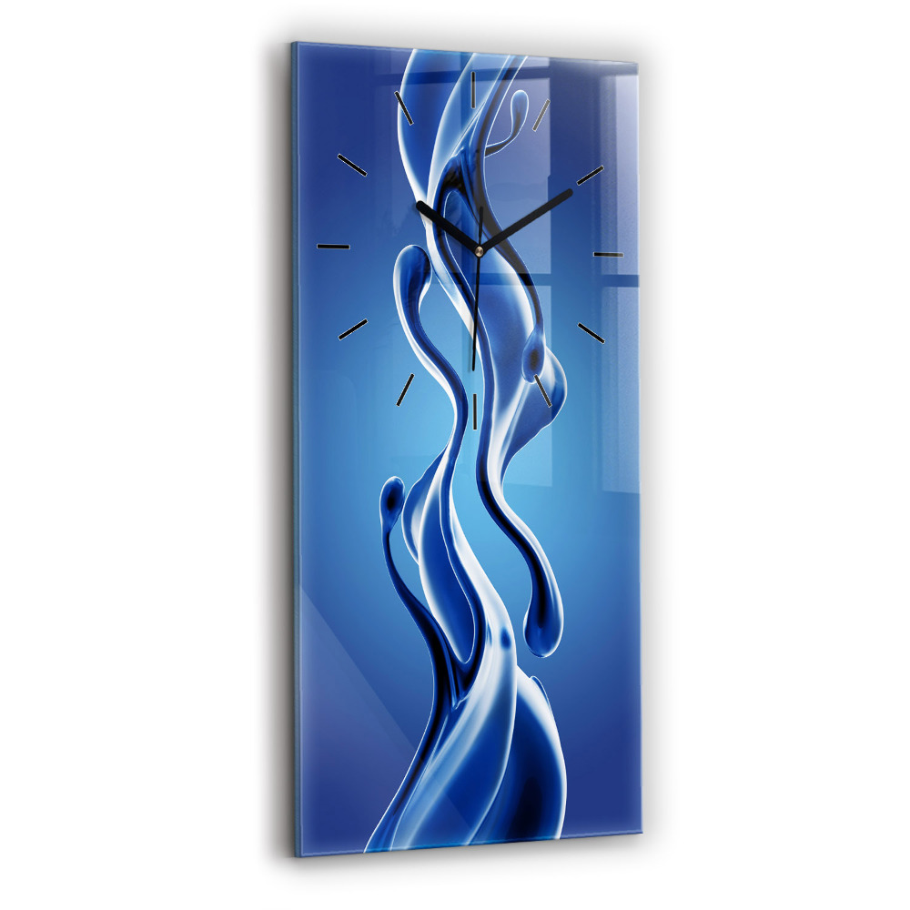 Horloge verticale en verre Abstrait liquide