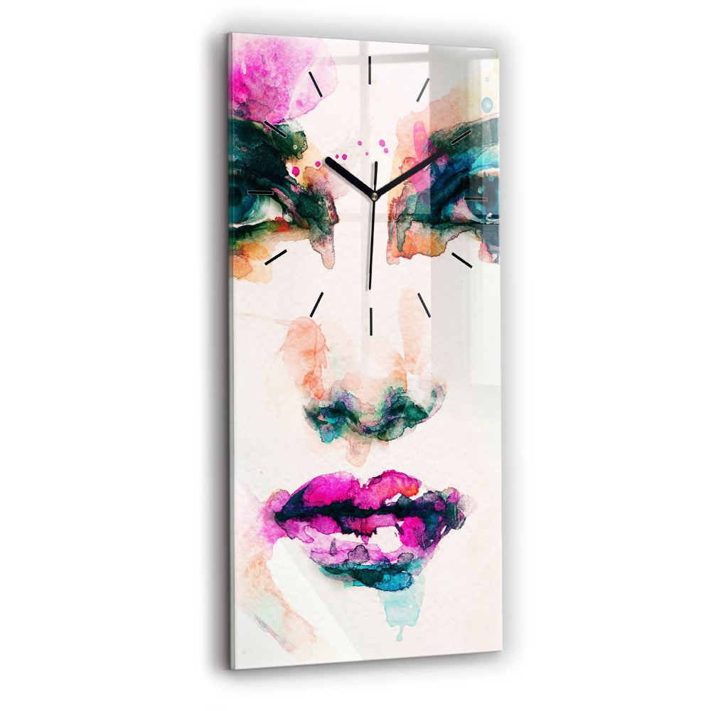 Horloge murale verticale Visage abstrait d'une femme