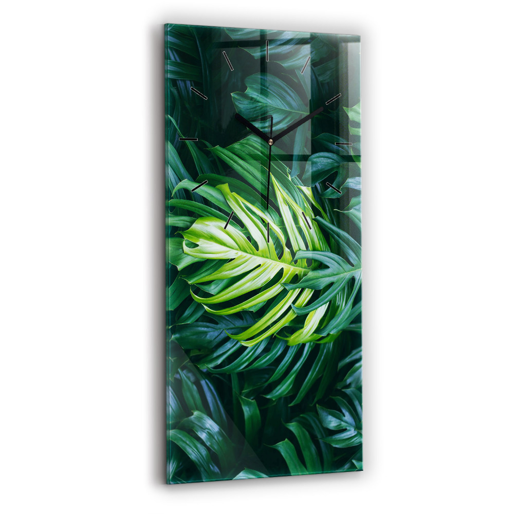 Horloge murale en verre rectangulaire Nature tropicale