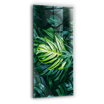 Horloge murale en verre rectangulaire Nature tropicale