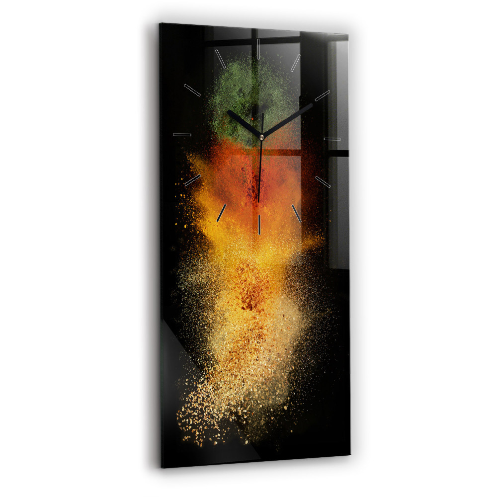 Horloge verticale en verre Épices éparpillées