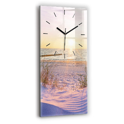 Horloge murale en verre rectangulaire Soleil polonais Mer