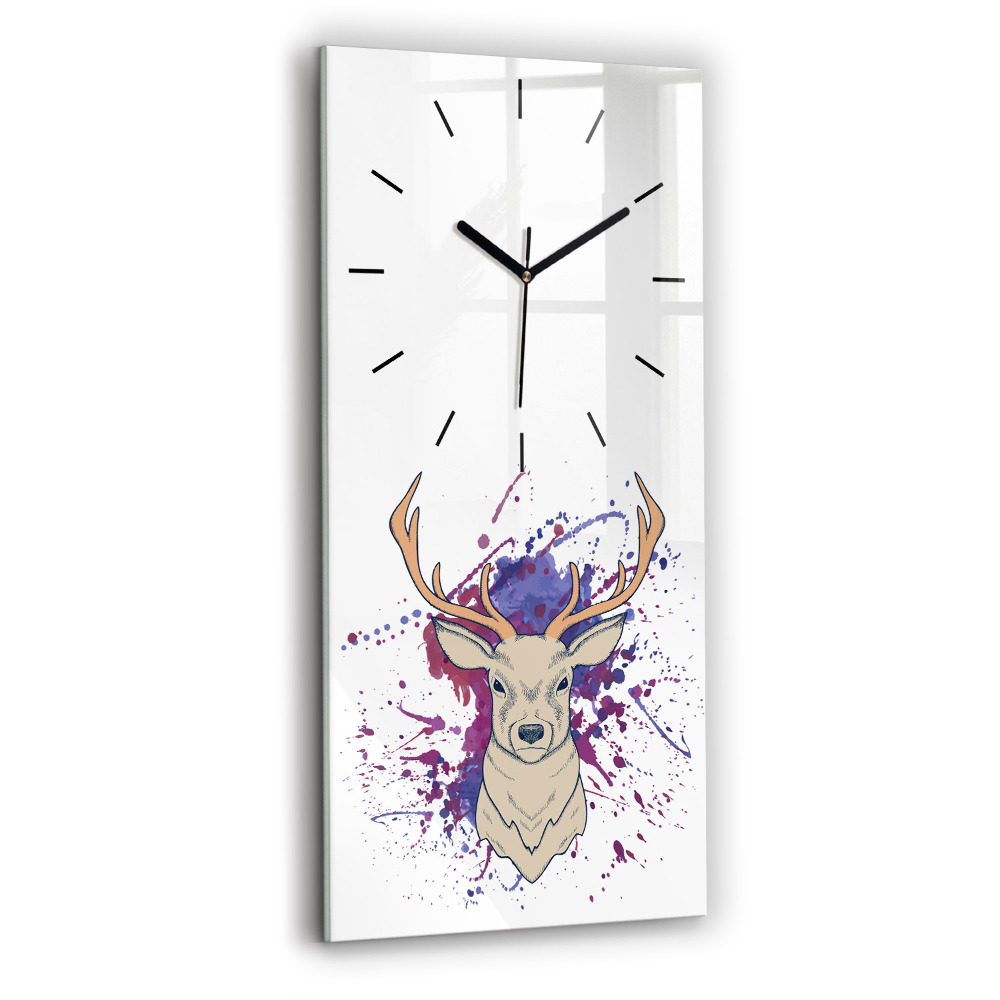 Horloge verticale en verre Illustration vectorielle d'un cerf