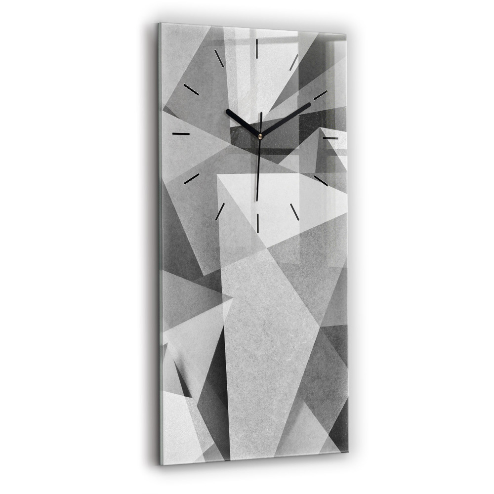 Horloge rectangulaire verticale Abstraction géométrique grise