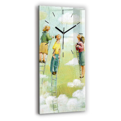 Horloge rectangulaire verticale Personnes sur une échelle