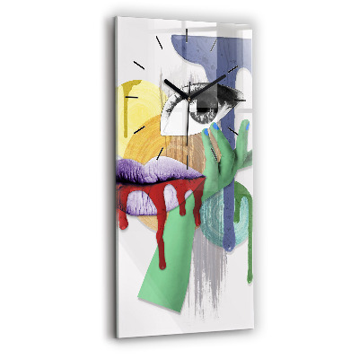 Horloge murale verticale Collage surréaliste