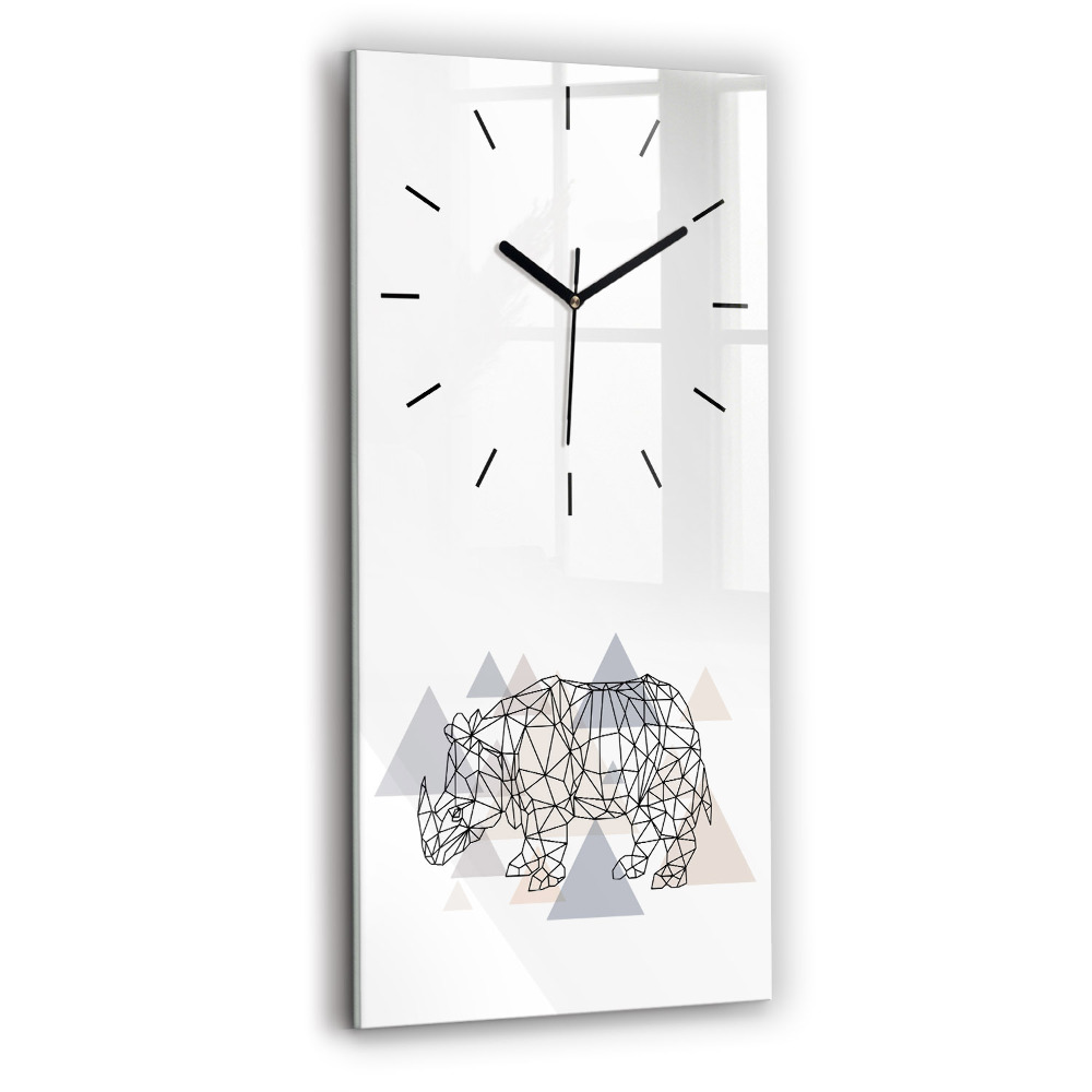 Horloge murale en verre rectangulaire Motif géométrique