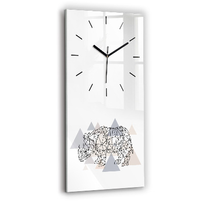 Horloge murale en verre rectangulaire Motif géométrique