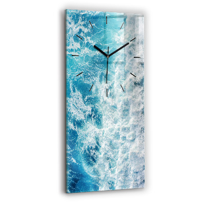Horloge verticale en verre Vagues de l'océan