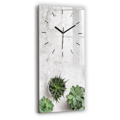 Horloge murale en verre rectangulaire Plantes décoratives