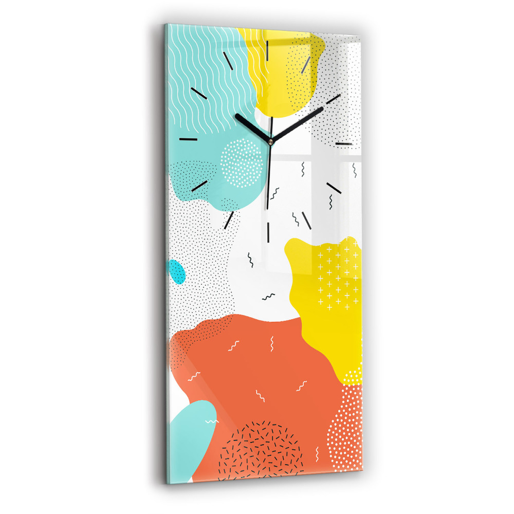 Horloge rectangulaire verticale POP abstraite