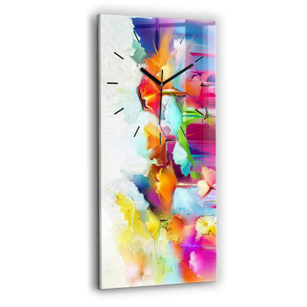 Horloge murale verticale Fleurs abstraites