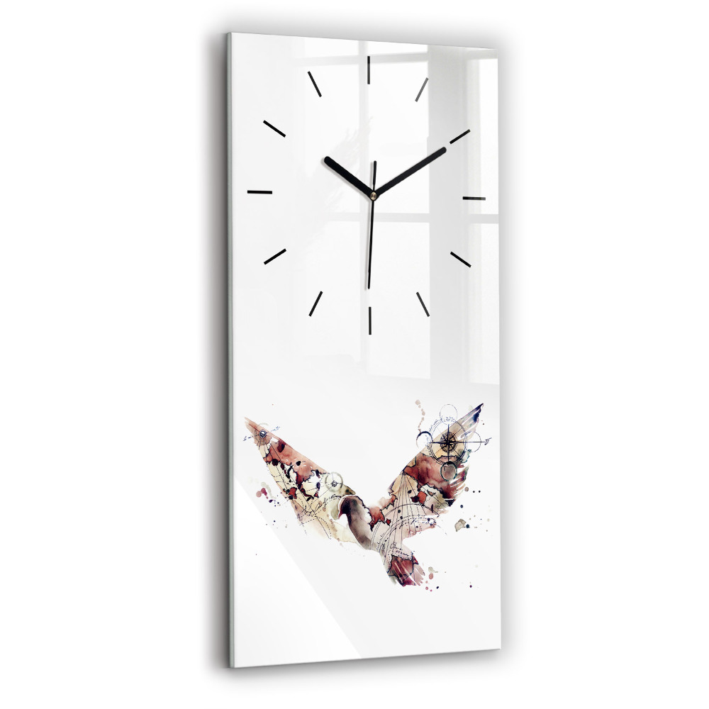 Horloge murale en verre rectangulaire Vue abstraite
