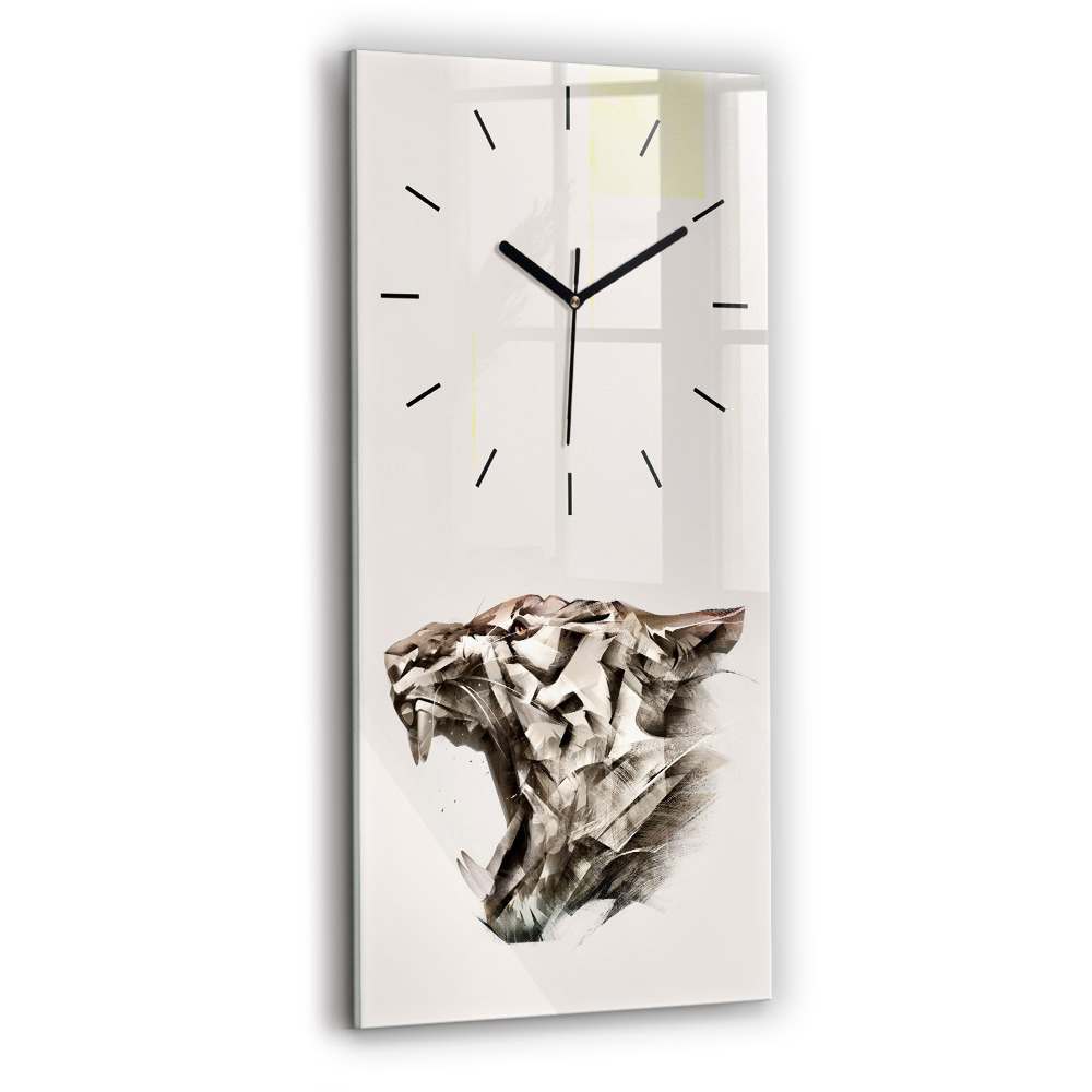 Horloge rectangulaire verticale Portrait peint d'un tigre