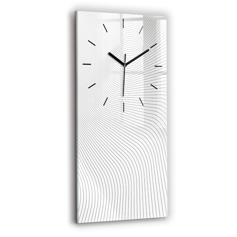 Horloge verticale en verre Lignes abstraites