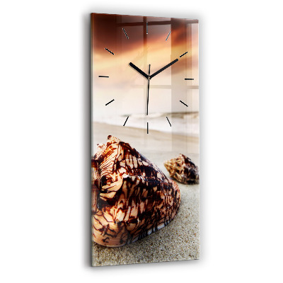 Horloge verticale en verre Coquillage sur la plage