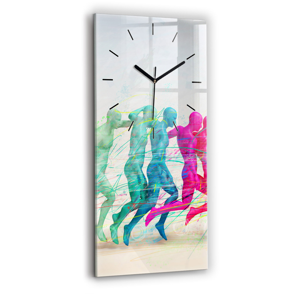 Horloge verticale en verre Personnes colorées