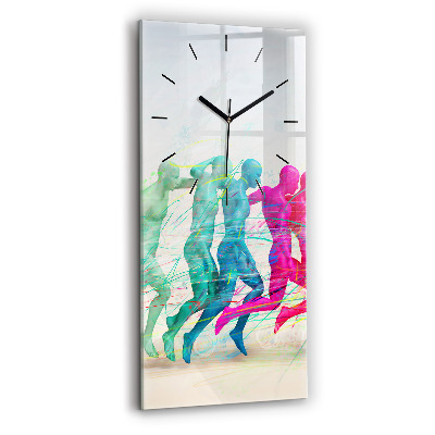 Horloge verticale en verre Personnes colorées