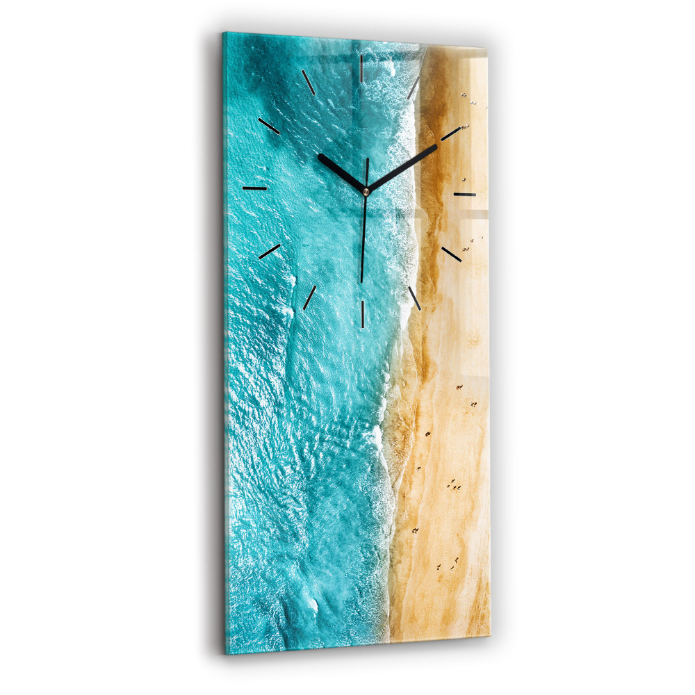 Horloge verticale en verre Personnes sur la plage