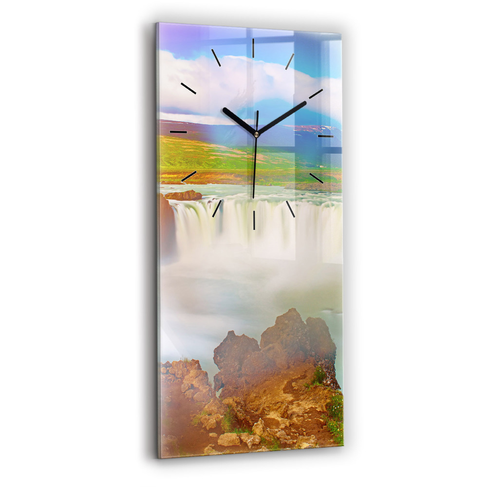 Horloge murale en verre rectangulaire Godafoss en Islande