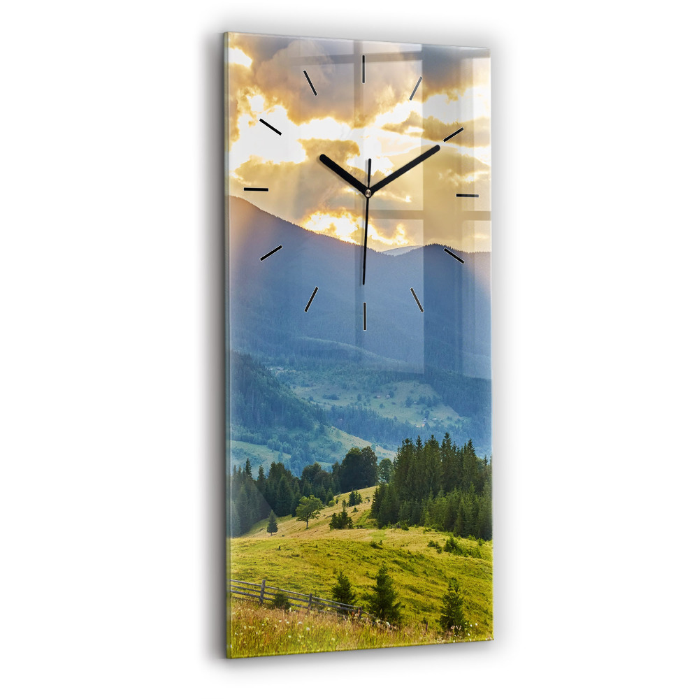 Horloge murale verticale Paysage avec forêts