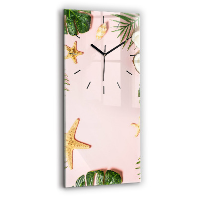 Horloge murale en verre rectangulaire Ambiance estivale