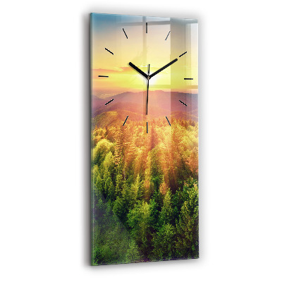 Horloge murale verticale Coucher de soleil sur les collines