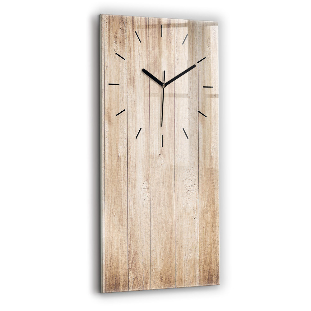 Horloge verticale en verre Texture de bois
