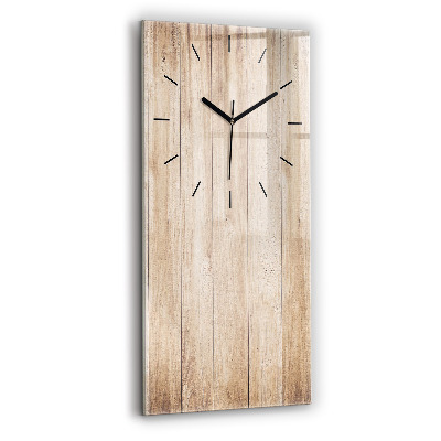 Horloge verticale en verre Texture de bois