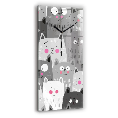 Horloge murale verticale Motif avec des chats