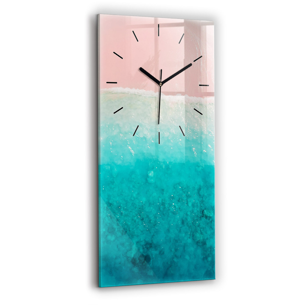Horloge murale en verre rectangulaire Plage de sable marin