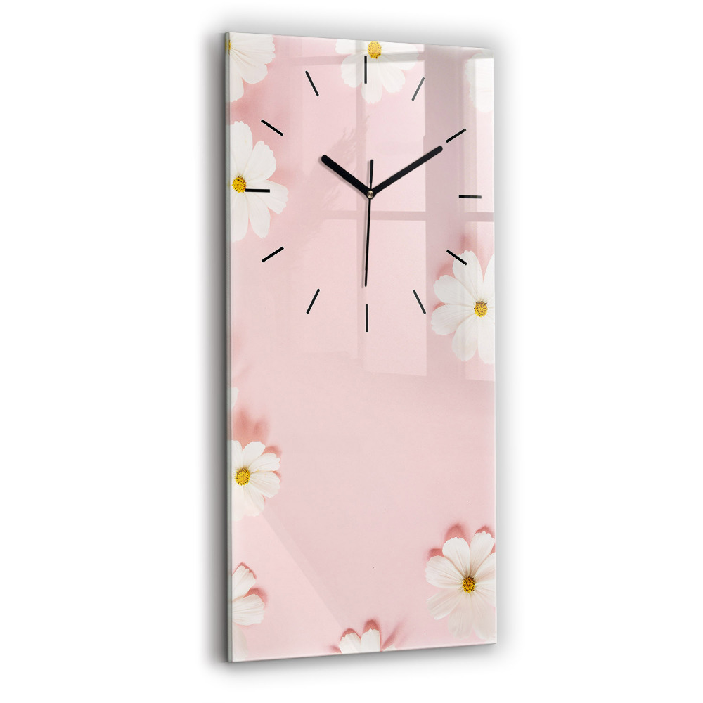 Horloge rectangulaire verticale Fleurs de marguerite