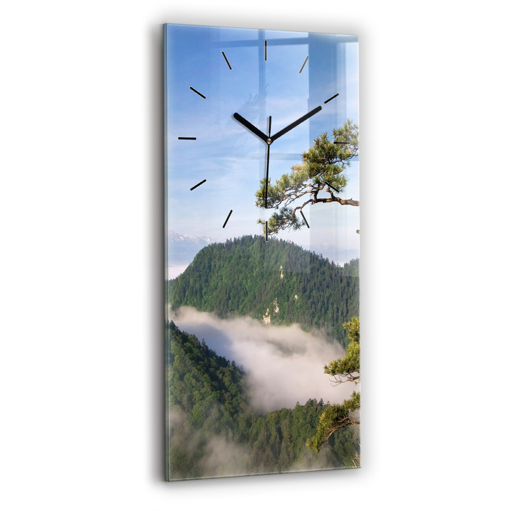 Horloge murale en verre rectangulaire Pic Sokolica dans les montagnes Pieniny