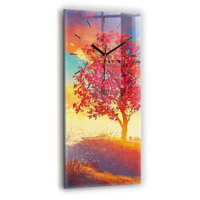Horloge rectangulaire verticale Paysage d'automne