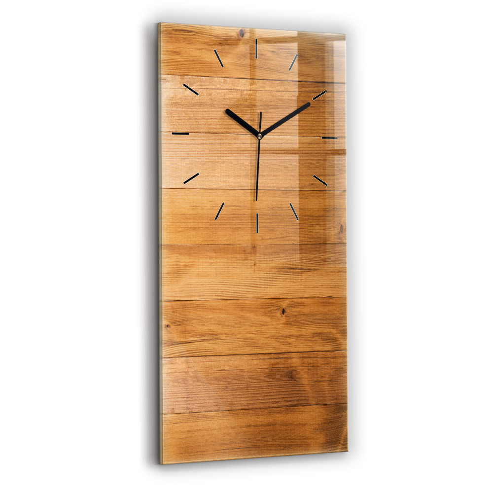 Horloge verticale en verre Planches de bois