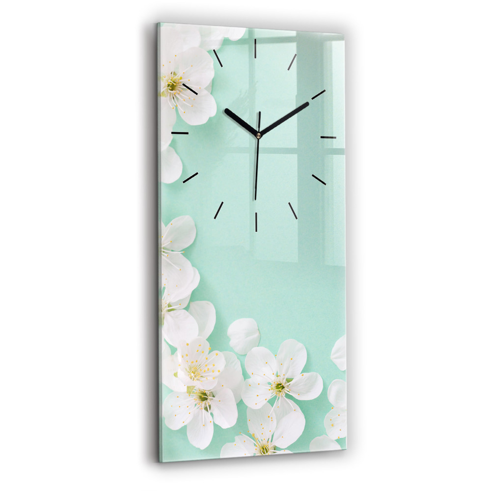 Horloge rectangulaire verticale Fleurs de pommier