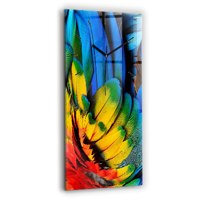 Horloge murale verticale Ailes d'oiseaux colorées