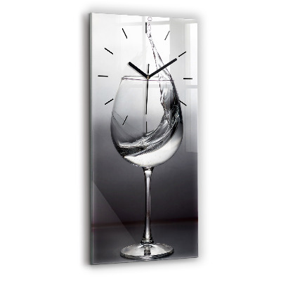 Horloge verticale en verre Verre à vin