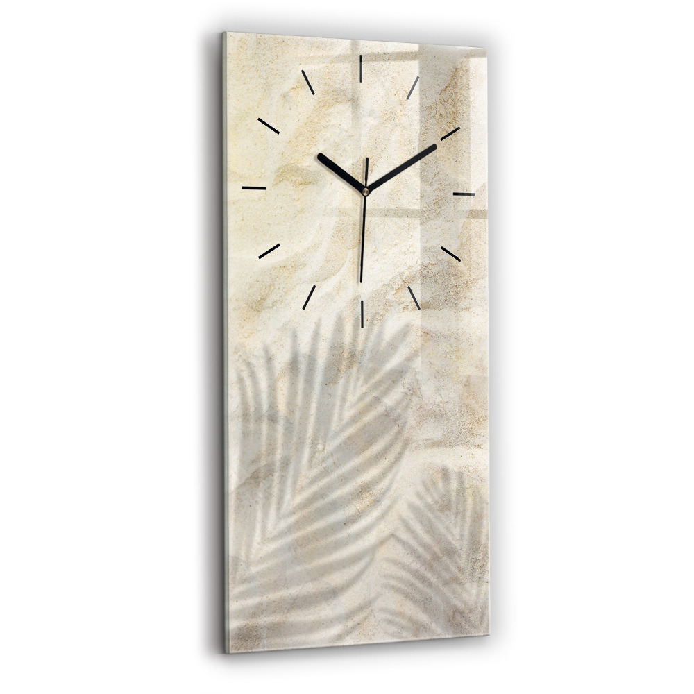 Horloge rectangulaire verticale Ombre d'un palmier sur le sable