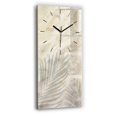 Horloge rectangulaire verticale Ombre d'un palmier sur le sable